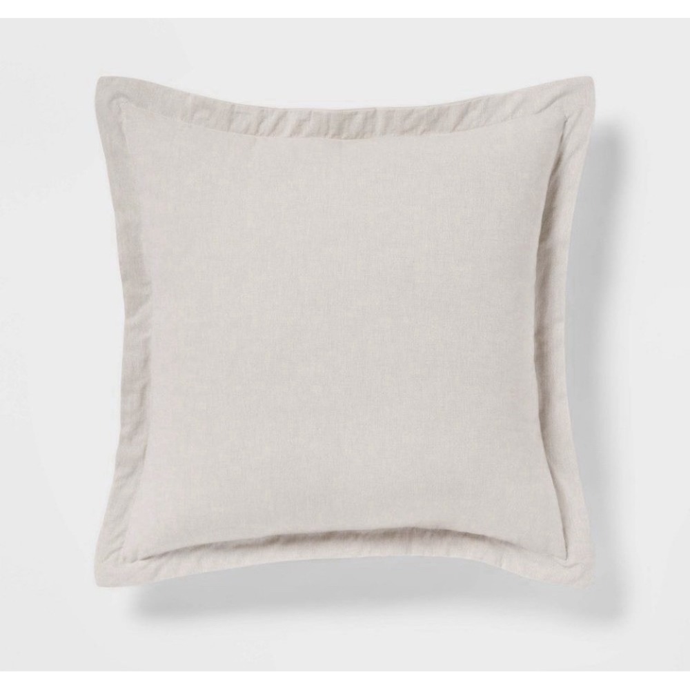 Threshold Euro Cotton Linen Chambray Decorative Pillow Flange - Natural